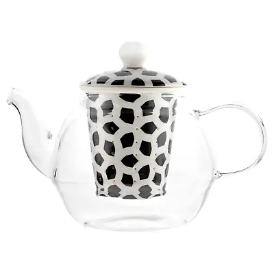 Buy Cha & Co 600ml Borosilicate Glass 2 Cup Teapot With Ceramic Infuser And Lid • 15£