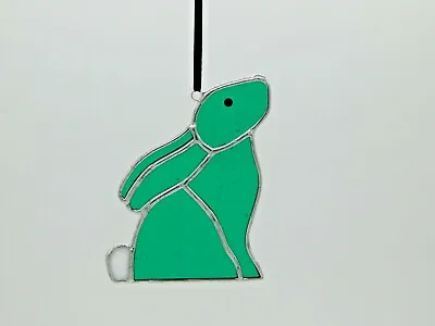 Buy Stained Glass Turquoise Rabbit/Bunny Hanger/Suncatcher Gift/Home Decor/Ornament • 18£