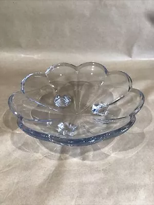 Buy Vintage Chippendale Krystol Art Deco Glass Serving Dish Retro Fruit Bowl 22cm • 9.99£