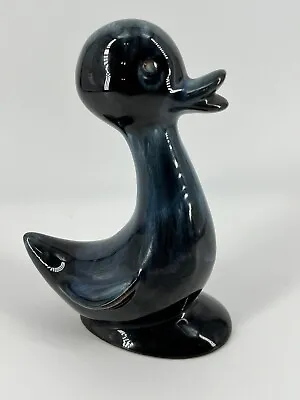 Buy Vintage Mountain Pottery Canada Duck Figurine Blue Brown Drip Glaze 5.25” • 19.18£
