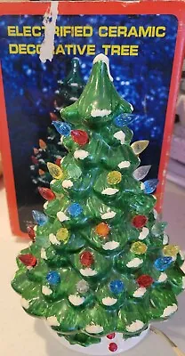 Buy Vtg THE THOMAS COMPANY ELECTRIFIED CERAMIC Decorative CHRISTMAS TREE Missing 1 • 36.09£