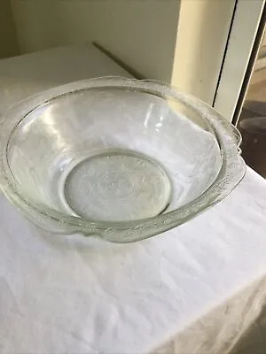 Buy Vintage Federal Glass Clear Etched  Serving Bowl • 9.13£