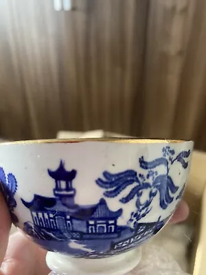 Buy Burgliegh Ware Willow Pattern Sugar Bowl With Gold Rim • 5£