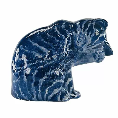 Buy Delft Pottery Cat Figurine Blue Swirl Delftware Netherlands H13cm 20th Century • 80£