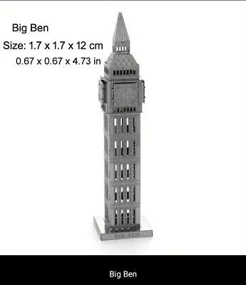 Buy Monuments Miniature Metal Models Kit  Laser Cut DIY UK Metal 3D  Big Ben • 4.99£