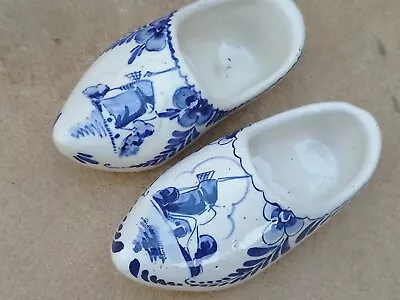 Buy Vintage Retro China Dutch Holland Netherland Delft Ornamental 4  Shoes Clogs • 21.95£