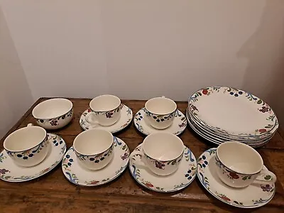 Buy Poole Pottery Cranborne 19 Pieces Cups Saucers Plates And Sugar Bowl In England  • 45£