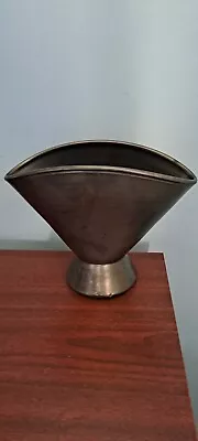 Buy Vintage Prinknash Pottery Fan Vase Gun Metal Grey • 9£