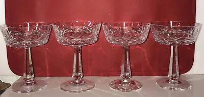 Buy Galway Crystal Clifden Pattern Champagne/Tall Sherbert //Set Of 4//EUC// • 52.35£