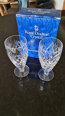 Buy Royal Doulton Crystal Georgian Beer Lager Glasses X 2 - 6.5in - Rare • 18£