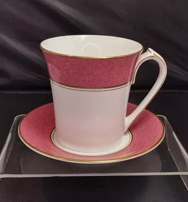 Buy Aynsley Coffee Can Mug Cup And Saucer Senator Fine Bone China England Pink Rim • 13.50£