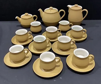 Buy Denby Ode Stoneware Tea Set 21 Pieces Mid Century Mustard Stoneware • 45£