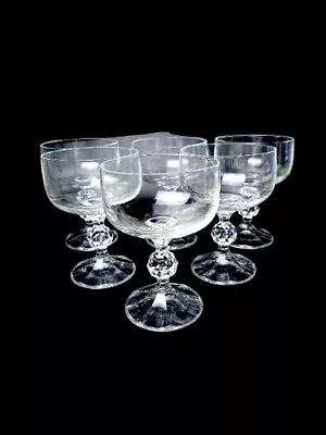 Buy Czech Claudia Crystal Champagne Glasses~Multi Faceted Ball Stem~5  Tall • 36.99£