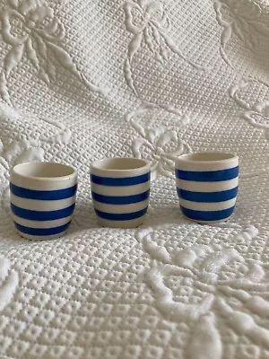 Buy Vintage Blue White Striped Cornishware Egg Cups • 15£