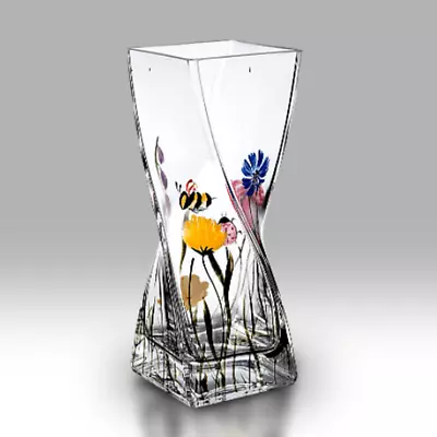 Buy Nobile Glassware Bees & Ladybird Twist Glass Vase - 20cm 2200-21 • 57.95£
