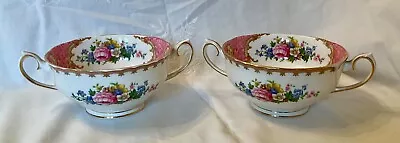 Buy VINTAGE ROYAL ALBERT LADY CARLYLE DOUBLE HANDLED SOUP COUP  X Two. 2nd Quality • 5.99£