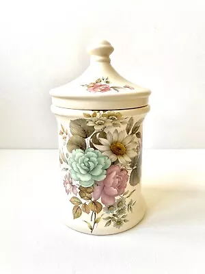 Buy Beautiful Floral Lidded Canister By Purbeck Gifts Poole Dorset, 19.7cm Tall, VGC • 7.95£