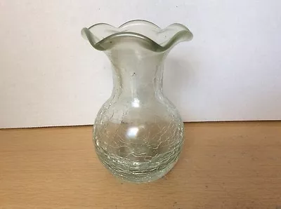Buy Small Cracked Glass Waisted Vase, Only 9cm Tall! • 4£