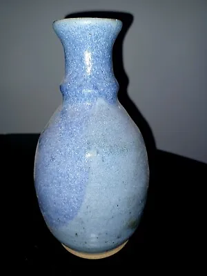 Buy Studio Art Pottery Blue Glaze Vase 8  • 25.54£