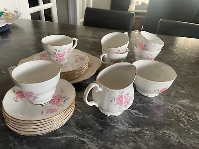 Buy Duchess  White And Pink Floral Bone China Tea Set • 60£
