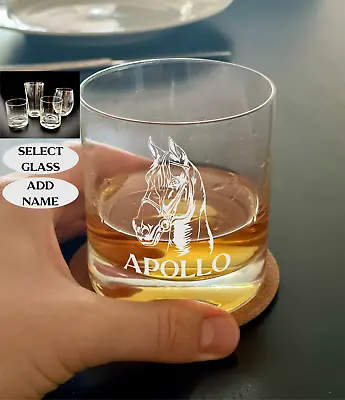 Buy HORSE Face ENGRAVED On Glassware, ADD NAME, CUSTOMIZED  GIFT, FAVORITE HORSE • 21.69£