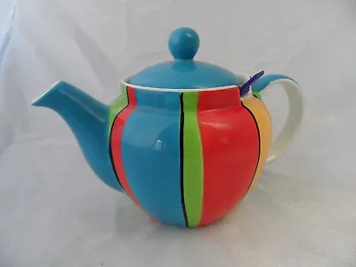 Buy ●WHITTARD OF CHELSEA● Full Teapot~Rainbow Striped~Red~Handpainted~BNWOT • 8.95£