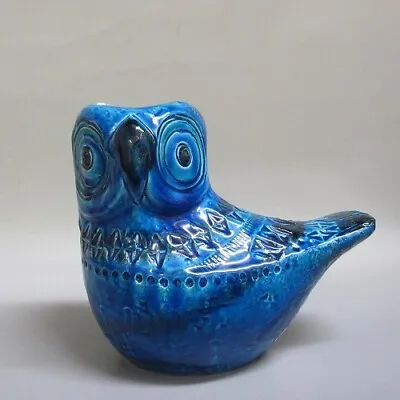 Buy FLAVIA BITOSSI Owl Rimini Blue Aldo Londi Pottery Figurine Ceramiche Art 39 Used • 161.40£