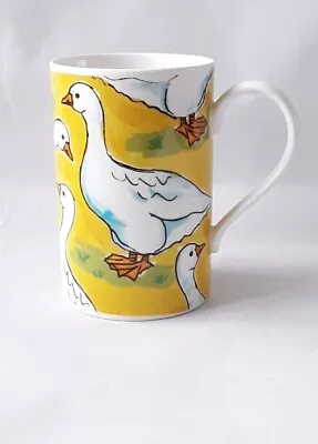 Buy Dunoon Animal Farm Goose Colourful Yellow Stoneware Mug Jane Brookshaw Geese  • 8.99£