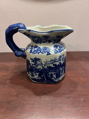 Buy Antique Vintage Victoria Ware Ironstone Flow Blue White Jug Pitcher Vase • 17.04£