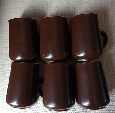 Buy X6 Vintage Honiton Pottery Coffee Mugs , Chocolate Brown Colour 175ml Capacity • 18£