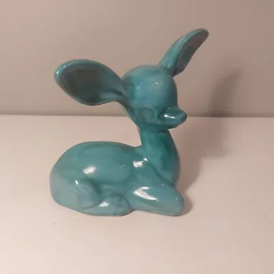 Buy Cute Vintage Turquoise Anglia Pottery Signed Faun / Deer Figurine • 10.99£