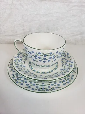 Buy Aynsley Bone China 'Forget Me Not' Tea Cup Saucer Side Plate Trio • 9.99£