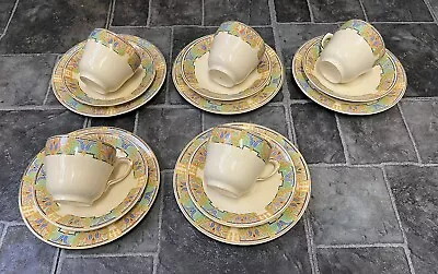 Buy Johnson Brothers Victorian Mosaic Pattern 5 X Trios Cups , Saucers , Side Plates • 15£