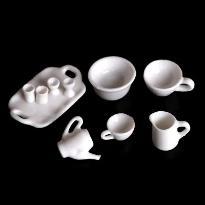 Buy 10pcs Dollhouse Miniature Dining Ware Tea Set Dish Cup Plate H(-) • 2.83£