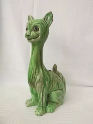 Buy Large Green Art Pottery Cat,glass Eyes,old London Ware,j.r.mally • 40£