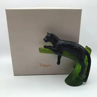 Buy DAUM France Black Panther On Green Tree Branch Glass Figure Figurine 1822 • 1,447.69£