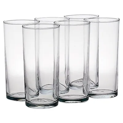 Buy Set Of 6 Clear Glass Tall Water Juice Drinking Highball Tumbler Glasses 200ml • 7.99£