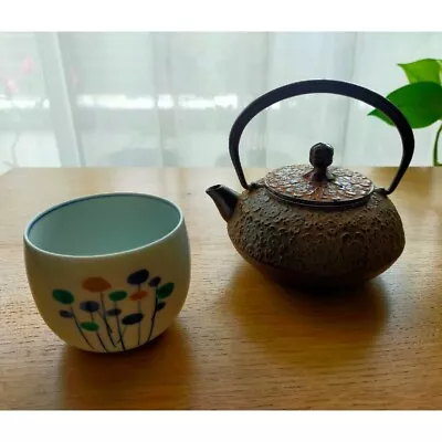 Buy Hisamaru Nanbu Ironware Sakura Pattern Teapot Hakusan Pottery Gold Colored Teacu • 107.56£