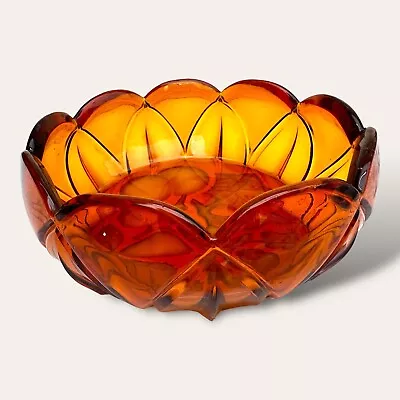Buy Vintage Stölzle Austrian Amber Glass Bowl 1930s Hermanova Hut Factory Art Deco • 24£
