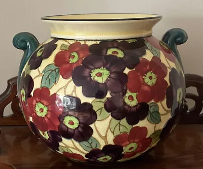 Buy Stylish Art Deco Tuscan Decoro Pottery Vase Profusely Decorated With Flowers • 28£