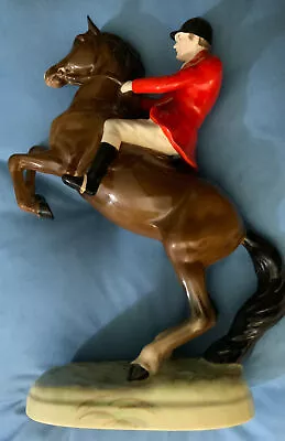 Buy Rare Beswick Horses ‘Huntsman On Brown Rearing Horse’ #868 1952-95 (Brown Hair) • 145£