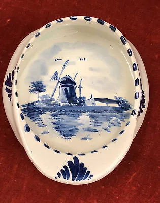 Buy Delft Pottery Holland, Little Cap With Windmill Design • 5.99£