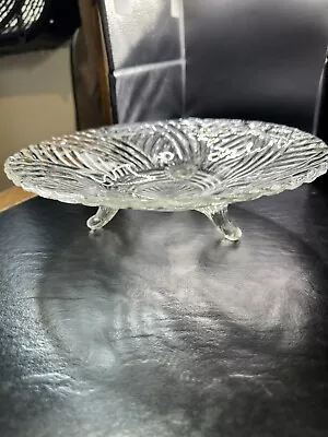Buy Anchor Hocking Prismatic Swirl Clear Depression Glass 3 Footed Bowl  Circa 1940s • 16.32£