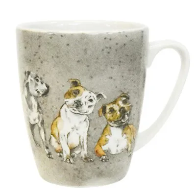 Buy Queens Staffies Mug Companions Staffordshire Bull Terrier Oak Fine China 400ml • 13.99£