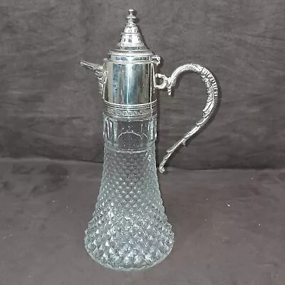 Buy Vintage Italian Style Silver Plated Glass Crystal Wine Decanter • 25£