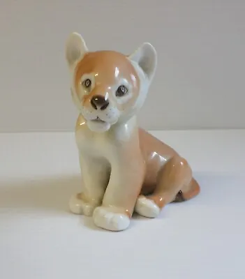 Buy Vintage Lomonosov Russian Ceramic Porcelain Figure Of A Lion Cub - Handpainted • 9£