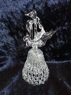 Buy Crystal Glass Bell Ornament Wonderful Sound Art Ship Figure On The Top H - 14 Cm • 9.99£