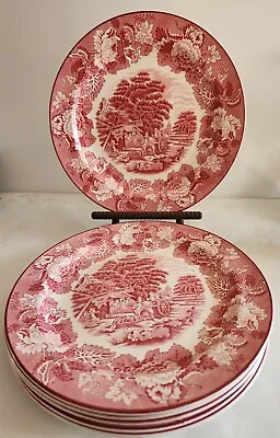 Buy Set Of 6 Wood & Sons Enoch Woods Ware English Scenery Pink 10” Dinner Plate • 81.66£