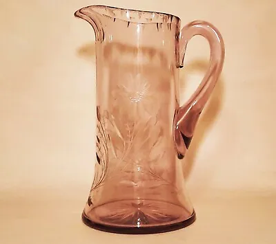 Buy 10  AMETHYST Cut Crystal Pitcher Vtg Flower Antique Table Glass Vase Purple • 217.16£
