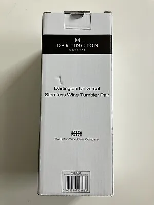 Buy Dartington Crystal Stemless Wine Tumbler Pair New In Box Party Glasses • 12.95£